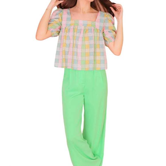 NEW PRETTY GARBAGE the statement wide leg pants in melon - Picture 5 of 5